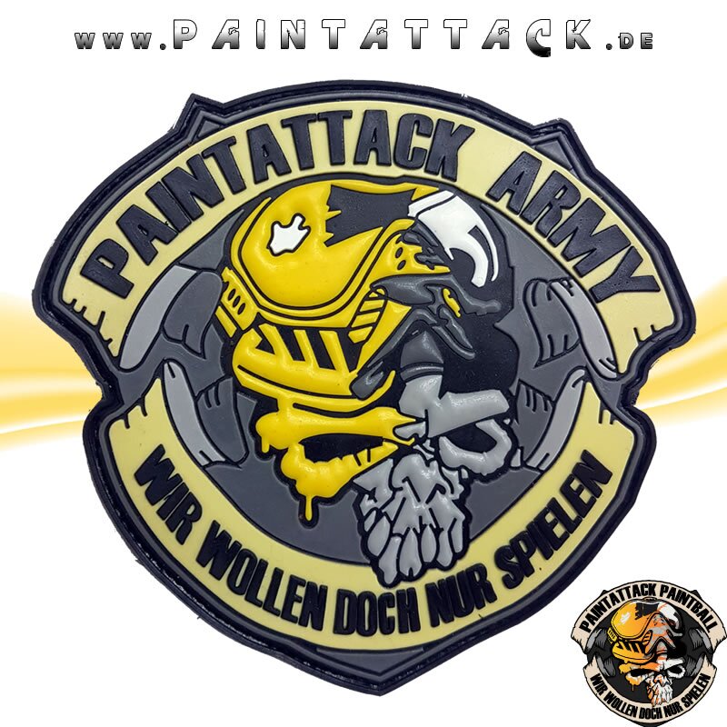 Paintattack Paintball 3D Rubberpatch Gelb – Bild 2