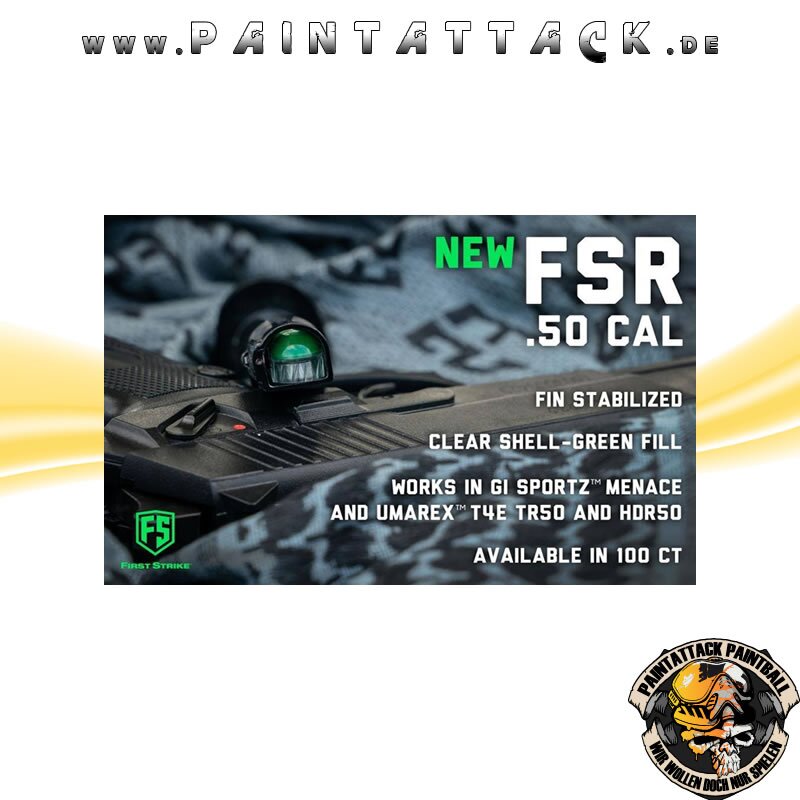 First Strike Cal. 50 Präzisionsgeschosse 100 FS Paintballs – Bild 3
