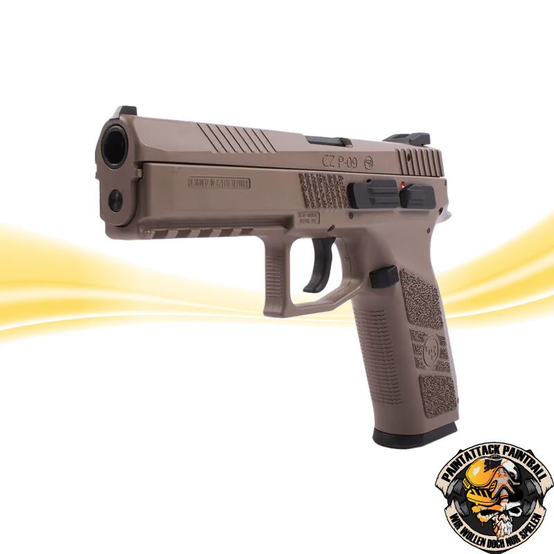 ASG CZ P-09 Airsoft GBB Pistole ab 18 mit Polymer Schlitten - TAN – Bild 2