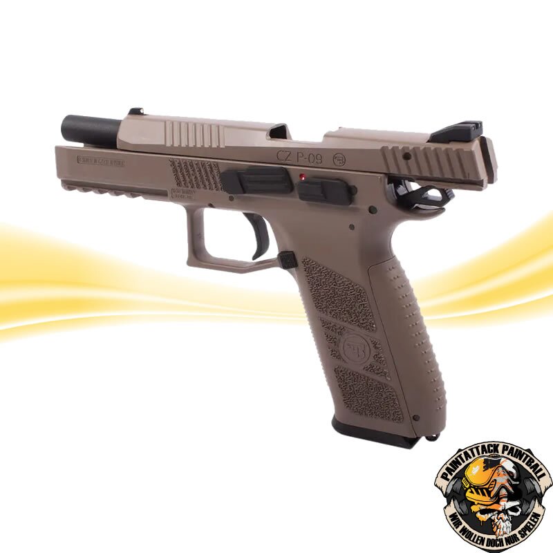 ASG CZ P-09 Airsoft GBB Pistole ab 18 mit Polymer Schlitten - TAN – Bild 4