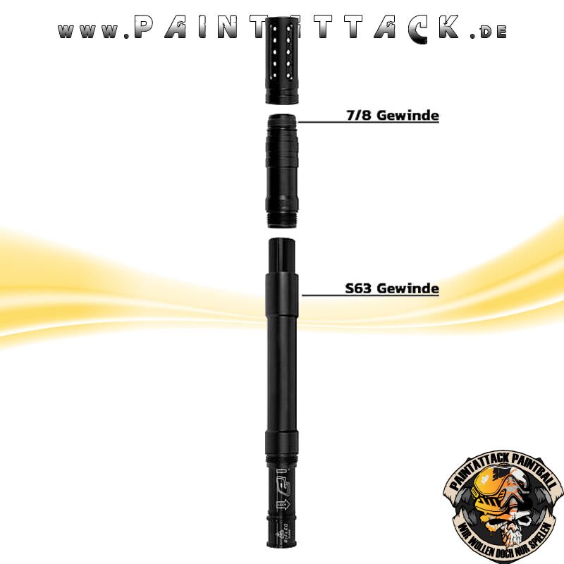 Laufset S63 Tactical EMF Magfed Lauf mit gezogener Hülse Planet Eclipse 11,25 zoll schwarz Cocker Gewinde – Bild 3