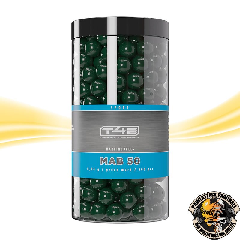 Paintballs Cal. 50 mit Hartschale T4E Sport MAB 50 Markingballs 250 Stück grün – Bild 2