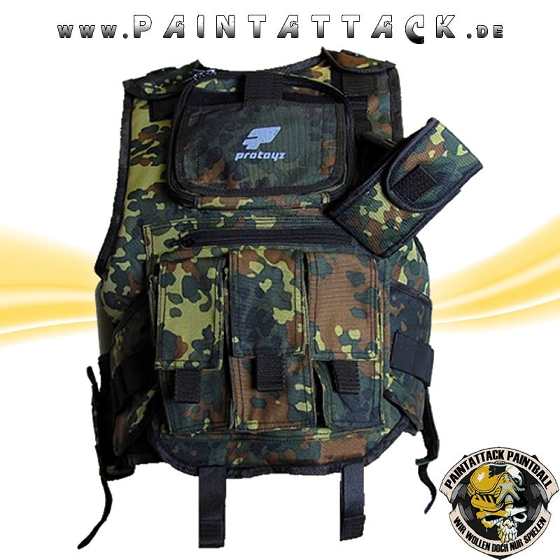 Pt-Field Paintball Weste / Tactical weste / Battle Weste für Softair und Paintball -  Flecktarn