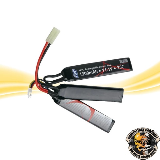 [6841] ASG Airsoft LiPo Akku 11,1V 1300mAh 25C Triple Stick Tamiya