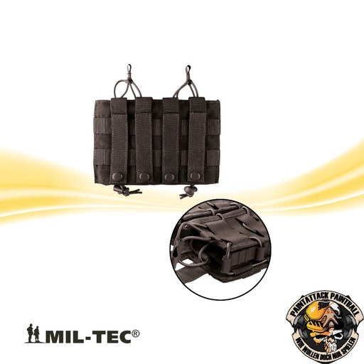 [6727] Magazintasche flexibel für zwei Magazine mit Molle Halterung - Open Top Flex Double schwarz