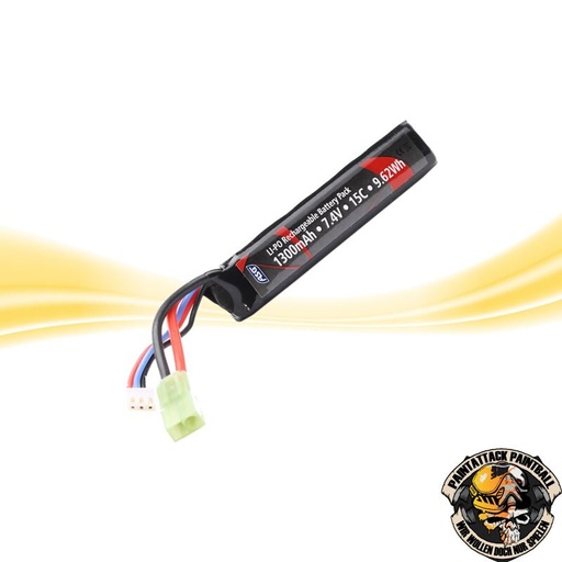 [6688] ASG Airsoft Lipo Akku 7,4V 1300mAh 15C Tamiya Single Stick