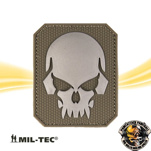 [6638] Totenkopf Skull Patch oliv 3D M.Klett LG Airsoft- und Paintball-Patch PVC