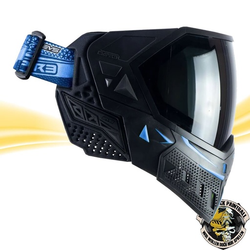 [6516] Empire EVS Paintball Maske schwarz - blau mit 2 Maskengläsern  (Clear und Ninja)