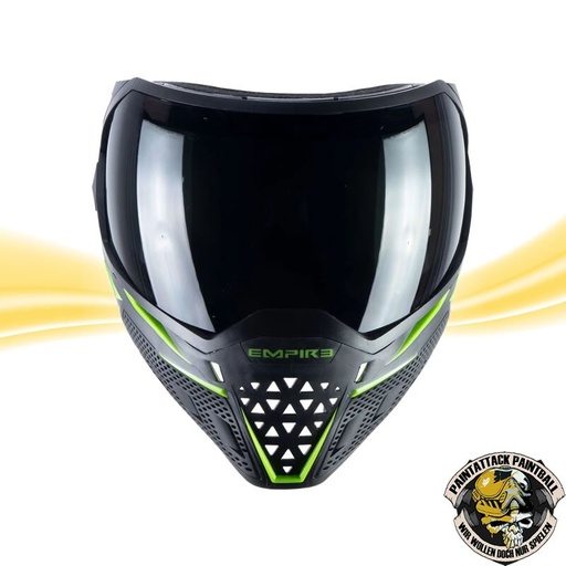 [6514] Empire EVS Paintball Maske schwarz - lime green mit 2 Maskengläsern  (Clear und Ninja)