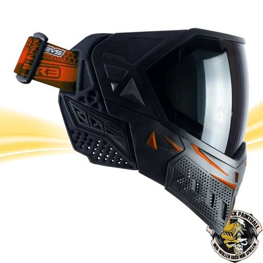 [6513] Empire EVS Paintball Maske schwarz - orange mit 2 Maskengläsern  (Clear und Ninja)