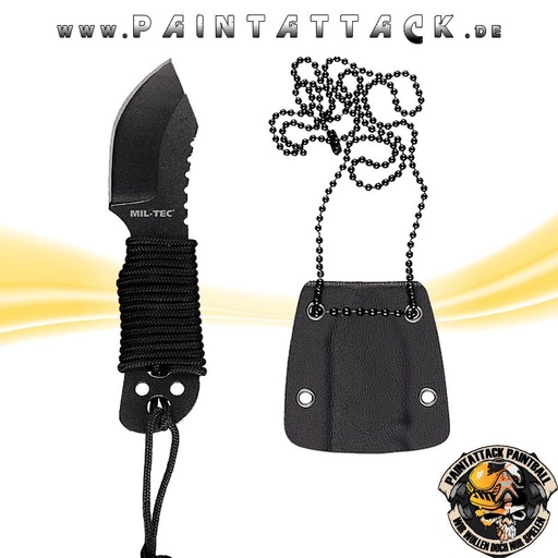 [6497] Neck Knife Paracord mit Kette zum Umhängen 10,5cm