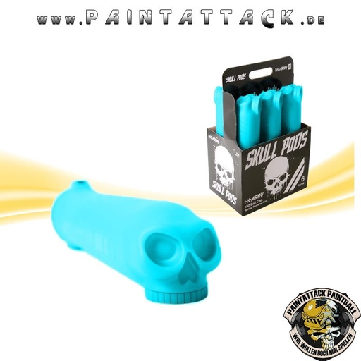 [6071] Paintball Pot High Capacity HK Army Skull türkis