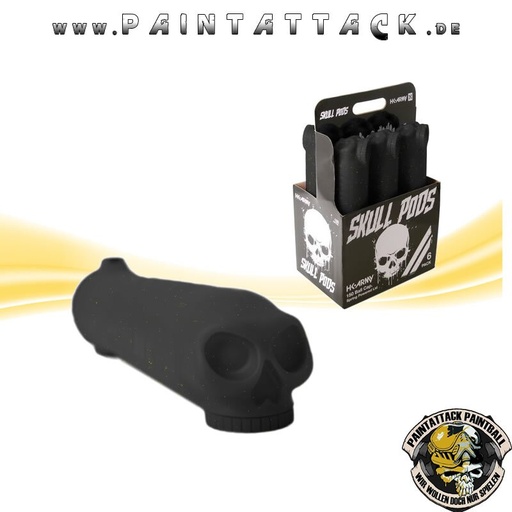 [6069] Paintball Pot High Capacity HK Army Skull schwarz Gold