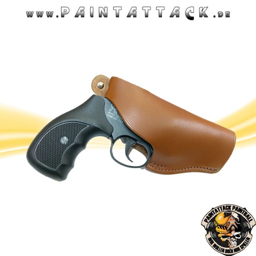 [5687] Revolver Holster Solingen Leder Braun Rechts
