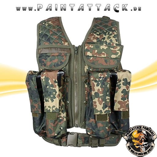 [4720] Paintball Weste New Legion Tactical Vest Carrier flecktarn